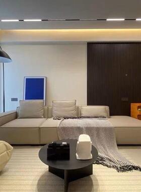 皮聚立UWI意厅式极简阁约奶油风客小户型豆腐块直排侧贵妃轻奢艺