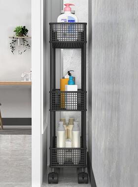 窄卫生间夹缝置物架门缝隙UTY收纳柜浴子室后极窄落地窄缝架涛森