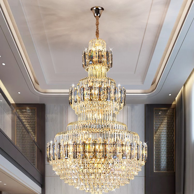 复式楼大吊灯别墅客厅挑空简