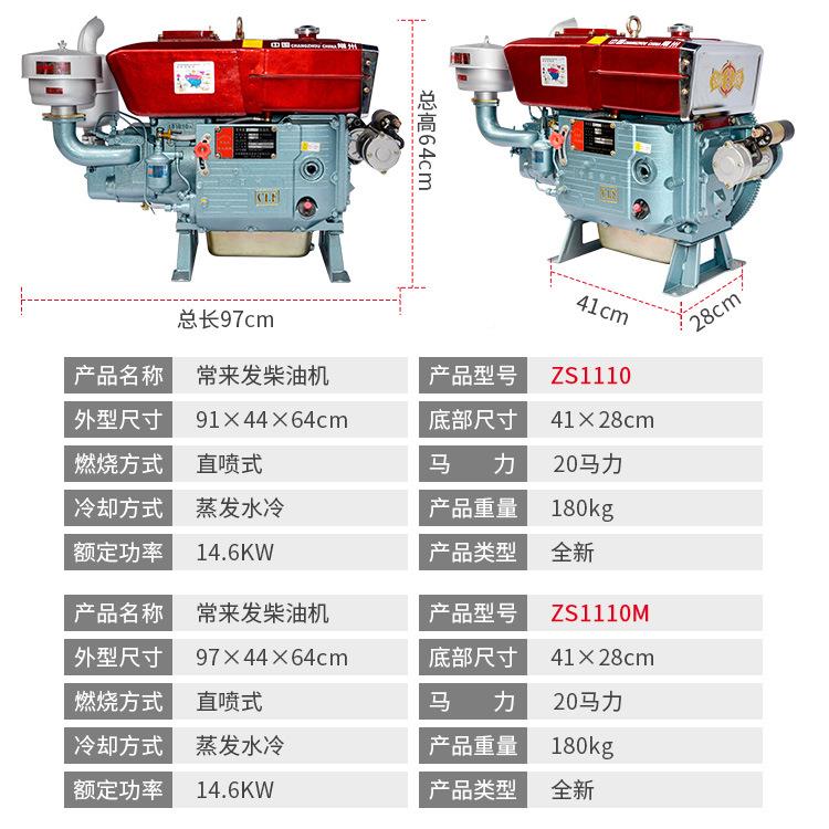 常州柴油机发动机L25/ZS110/ZS11L25/ZS115单缸1小型水冷10/22/25