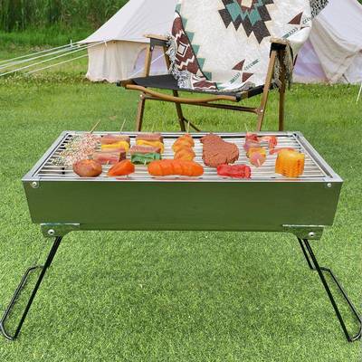 上林方烧烤架家用木炭外户折叠烤串烤肉露NNP营加大营不生锈烧烤