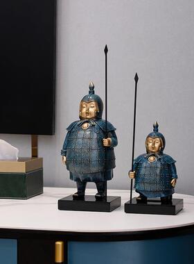 胖兵马俑摆件装饰品办公玄创室电念视酒柜文西安纪品客厅关YAK工