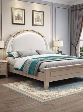 美轻YZG823式奢实储木床现代简约主卧室双人床欧软包公主床物高式