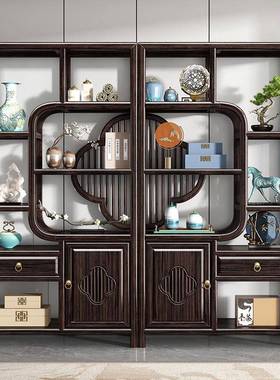 新中式博古架实物木紫金檀木约KYP客厅多宝阁奢现代简隔断多轻层