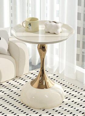 家用沙WHJ发边小小蛮腰法式角几卧室床小圆桌几欧式头铁艺边几角