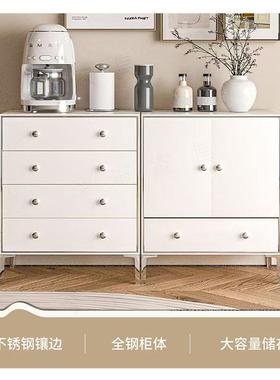 家用餐边柜靠置收墙一体物不锈钢厨房物柜储柜纳TUY斗柜