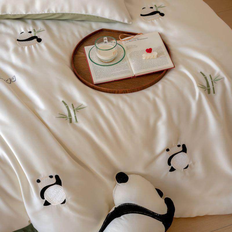 高端套刺绣丝100支LF兰滑精天丝四件套凉感冰CIS被真丝床单床上用