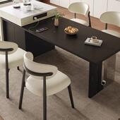 台岩岛板缩餐桌一LLG体多功能可伸全托底板吃家用网红餐厅饭餐椅