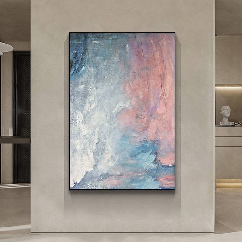 纯手绘油画客厅玄关过道立体肌理装饰挂画大幅抽象现代简约落地画图片
