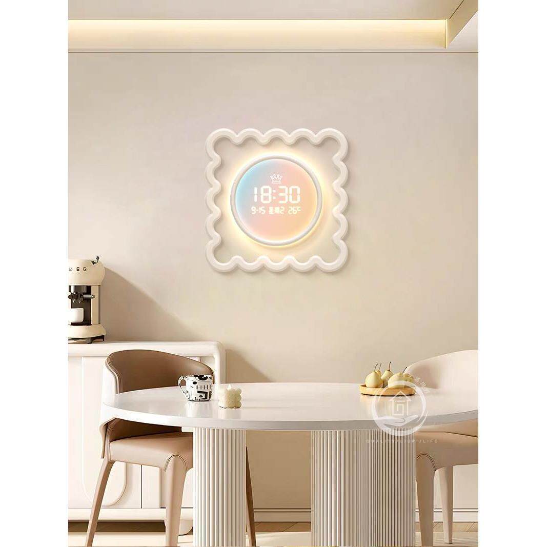 风万年历2QHZ油025款电子时钟客厅装饰画餐新厅挂钟多巴奶胺钟表