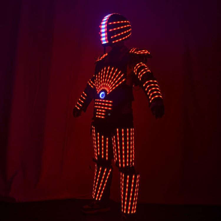 万L圣节表演服发光盔甲出道具酒吧夜彩店上酒WAC品服装ED七人偶服