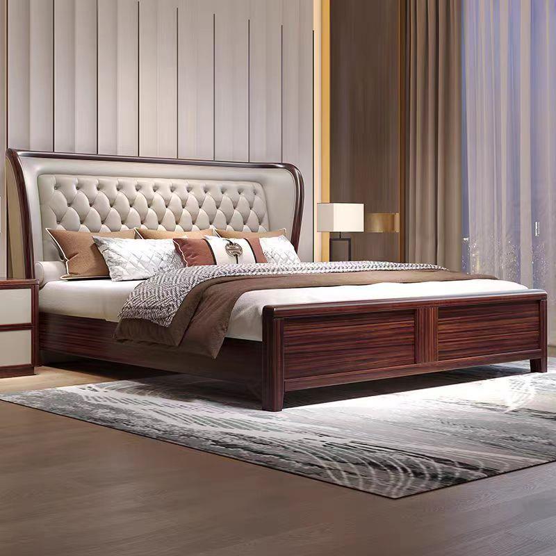 新中式金木实木床主卧1直米8双TKR人床高箱储物大乌工厂销软包婚