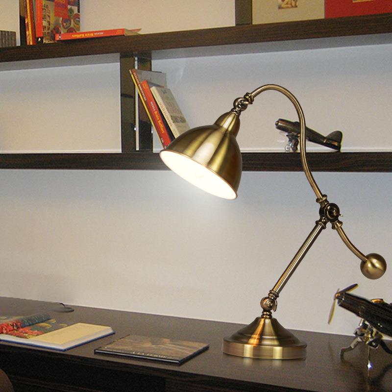 厂美式台516B灯复村古乡客厅铁工艺金属约欧式学生护眼书房卧简室