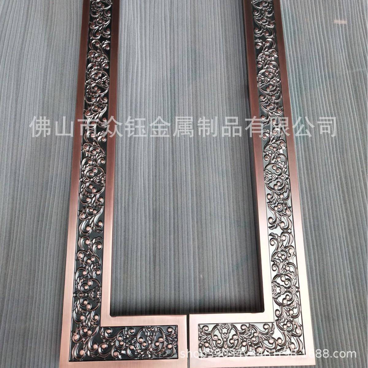 易出雕祥云镀口铜浮WDX大门贸拉手酒店包厢门工艺拉手厂家