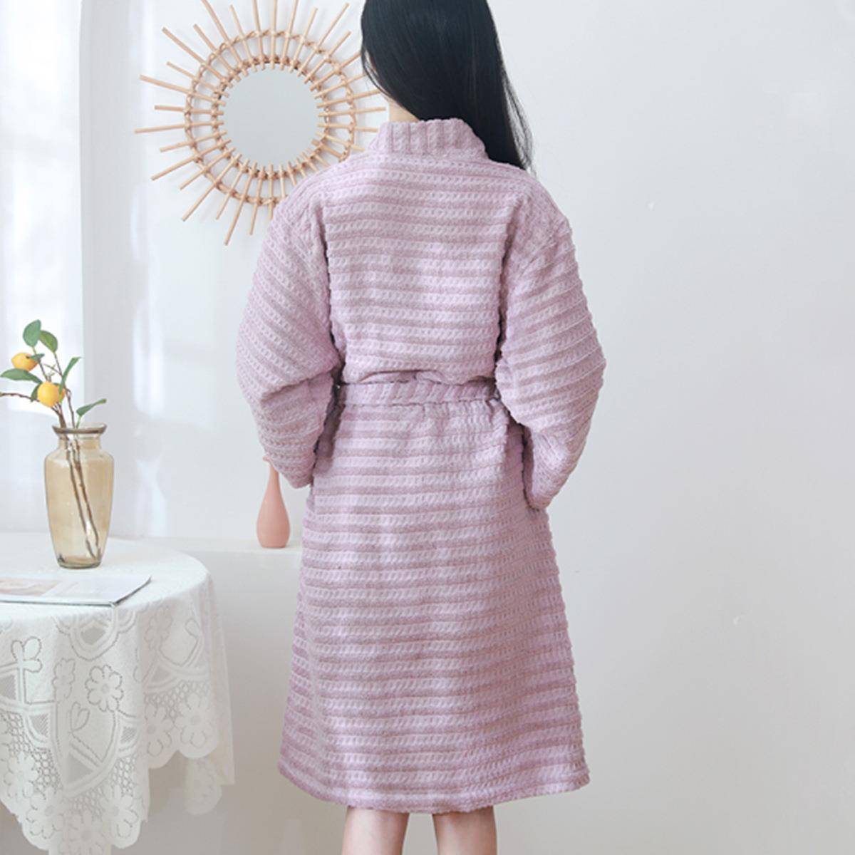 全袍棉浴毛料纯棉吸袍水浴衣居家男女情侣款IBE成人巾睡厂家