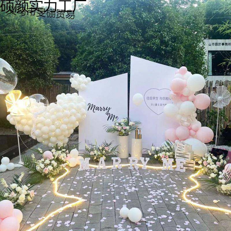 求婚室外布网置红场地现场具户外创意用EVN品表白套餐道仪式感背