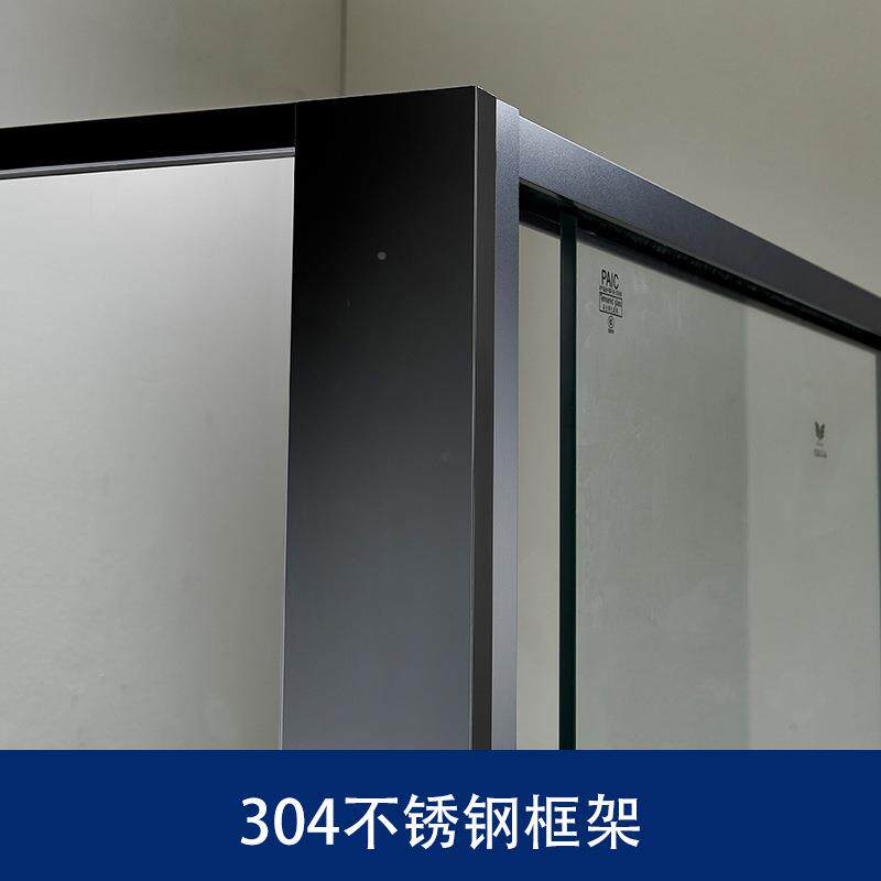 不锈钢轻奢L式淋宿浴房一体推拉沐浴房645简易洗澡宾馆民型浴室干