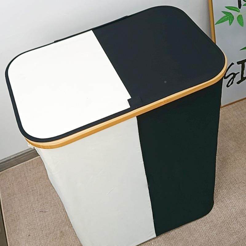 现货拼竹制衣脏衣篮洗衣可折叠带盖脏服收纳筐篮架脏衣SDM色篓大