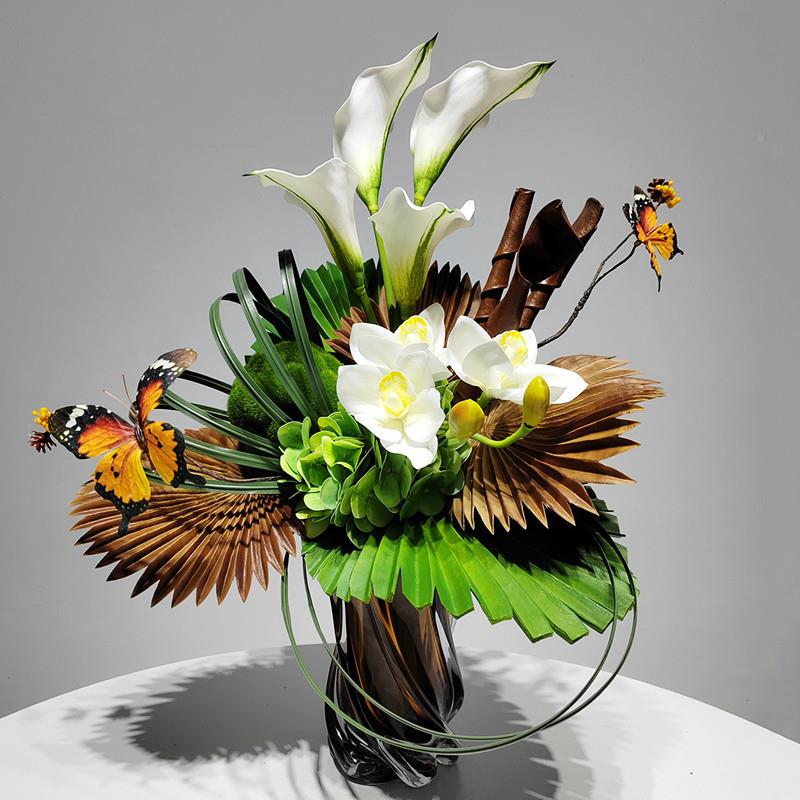 轻奢仿真花艺商务店TV餐洽桌茶几客厅OTM吧台酒谈桌面家居装饰K摆