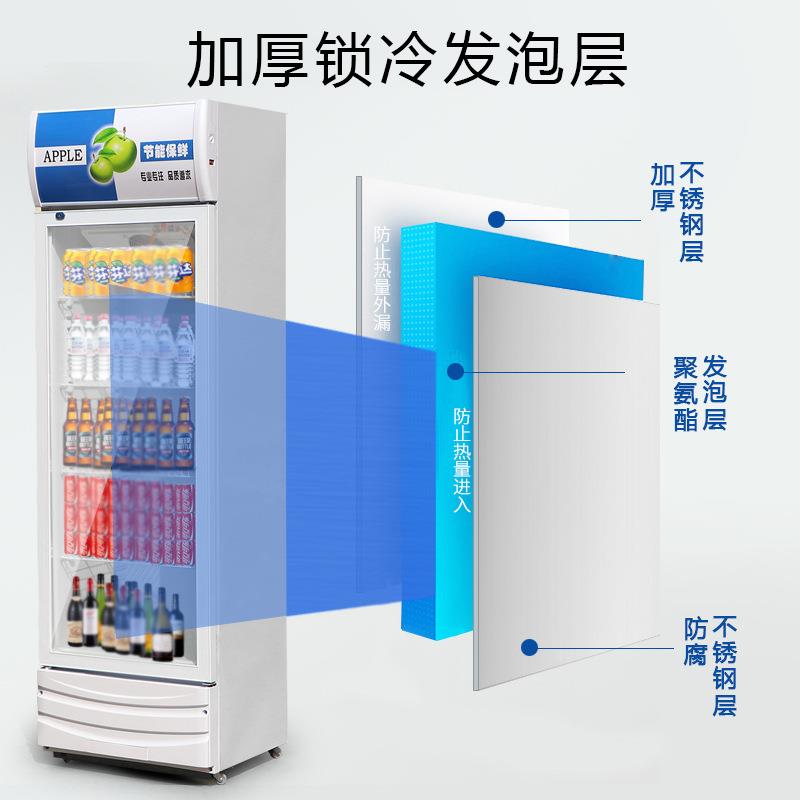 美星商展示柜冷藏饮料柜超市便利店冷式饮柜立大容量门QIU双啤用