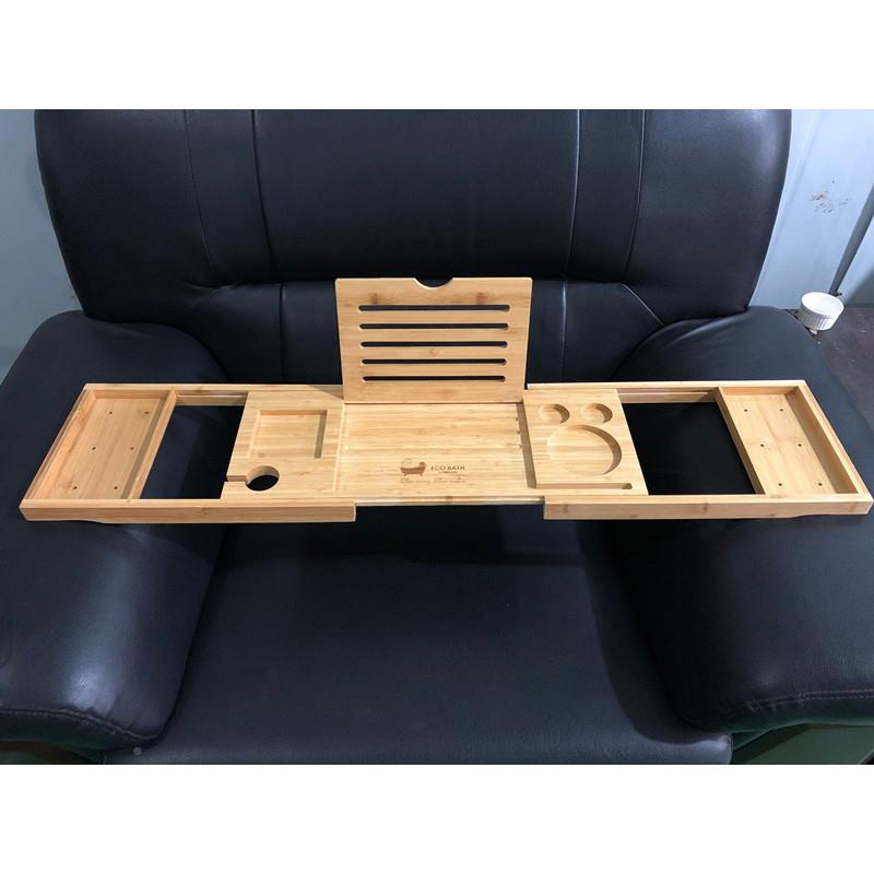 竹架木浴缸架置物架创意伸缩防滑泡追剧架澡红酒竹制浴缸机平手板