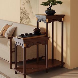 2205新室多内ZQK层放花架子花架置物 地式 实木中式 花架子客厅落款