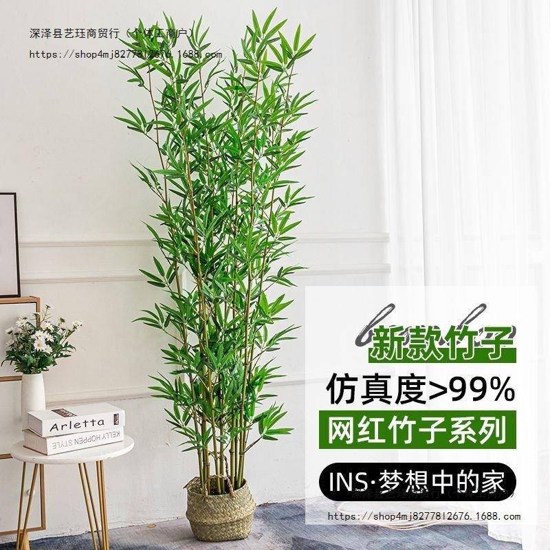 仿真竹隔断屏风子挡墙造景室装外饰竹盆子栽加pxx65452密绿植结婚