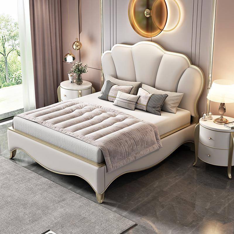 025年启婚航新2款美式轻奢花床软包床主卧瓣双人公主床UNS网红法
