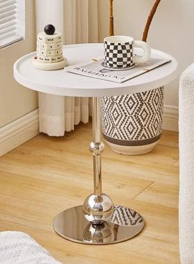 QAX沙发边几璃小茶几桌客厅小户白色子简易家用床玻头置物型架奶