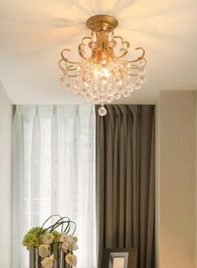 间小水晶吸顶灯玄关现轻代简tb-61577约过道走廊灯奢入户阳灯台衣