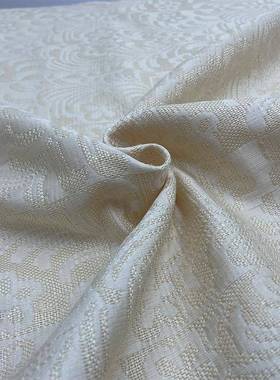 吉第华都56姆米重色织18595提花磅柞蚕丝料毛料面现货