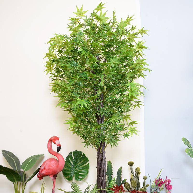 THE枫植物盆栽绿仿枫树商场门树店装饰落地摆真件假花假树枫树