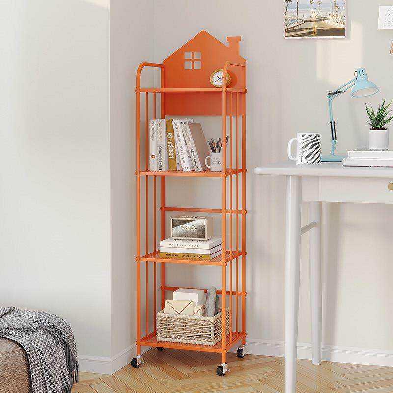 简儿可移动铁F77THT87艺书架带轮阅区放书包读置易物架落地绘童本