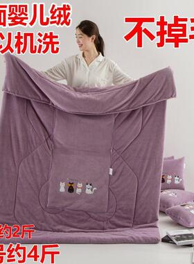 新抱枕被子XBZ二两用合一午款休折枕头被办公室叠车用毯子加厚冬