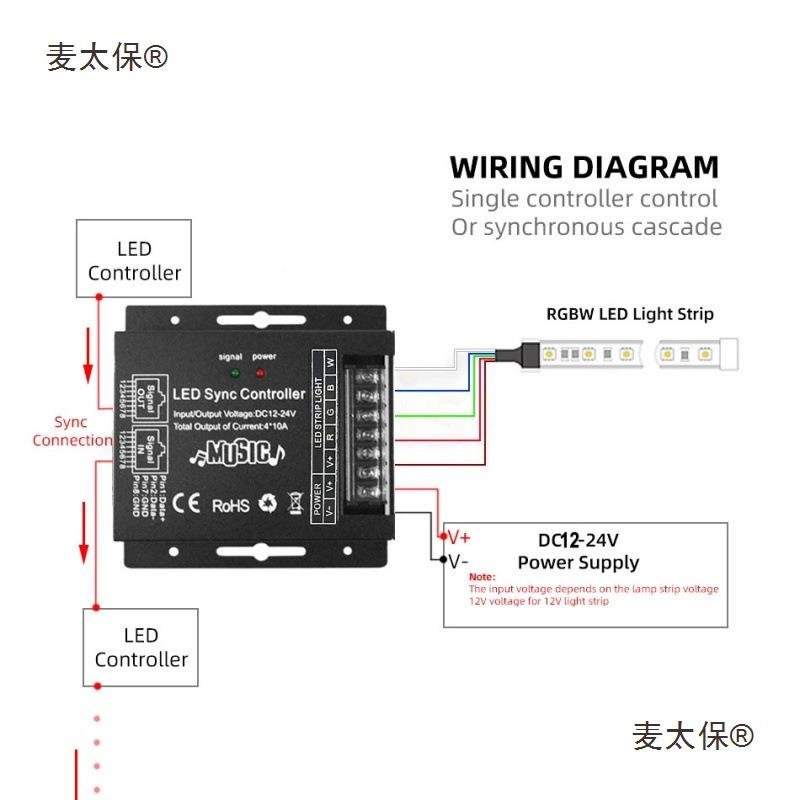 g音乐声光联动同步大功率rgb控制器rwgbce控制r856bw双色温ld麦太保