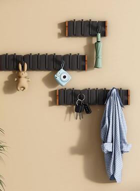 博高宜钢键琴钩WIQ入挂户玄关壁挂式挂木衣架黑色白蜡木家用创意