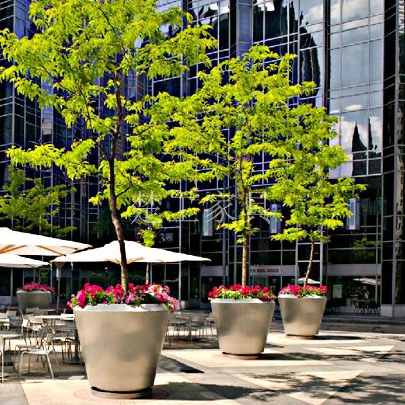 室外花箱隔断不锈钢移动花钵车站学校售楼处钢制花箱组合绿植