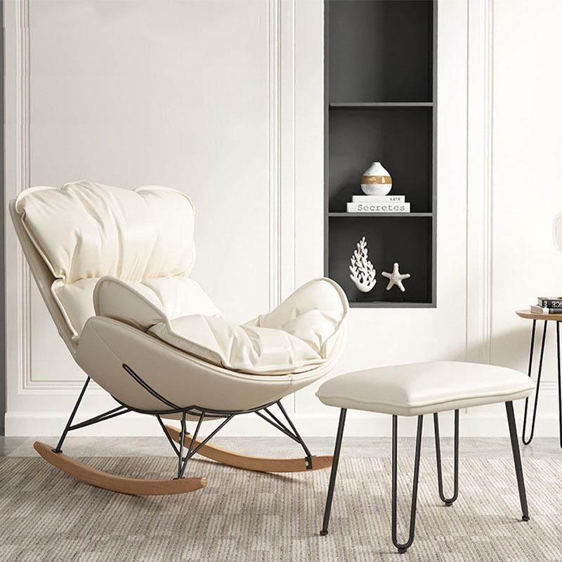 科技布椅阳贵妃躺椅台爪龙虾椅休闲网红懒人沙PXQ发椅轻奢猫皮摇