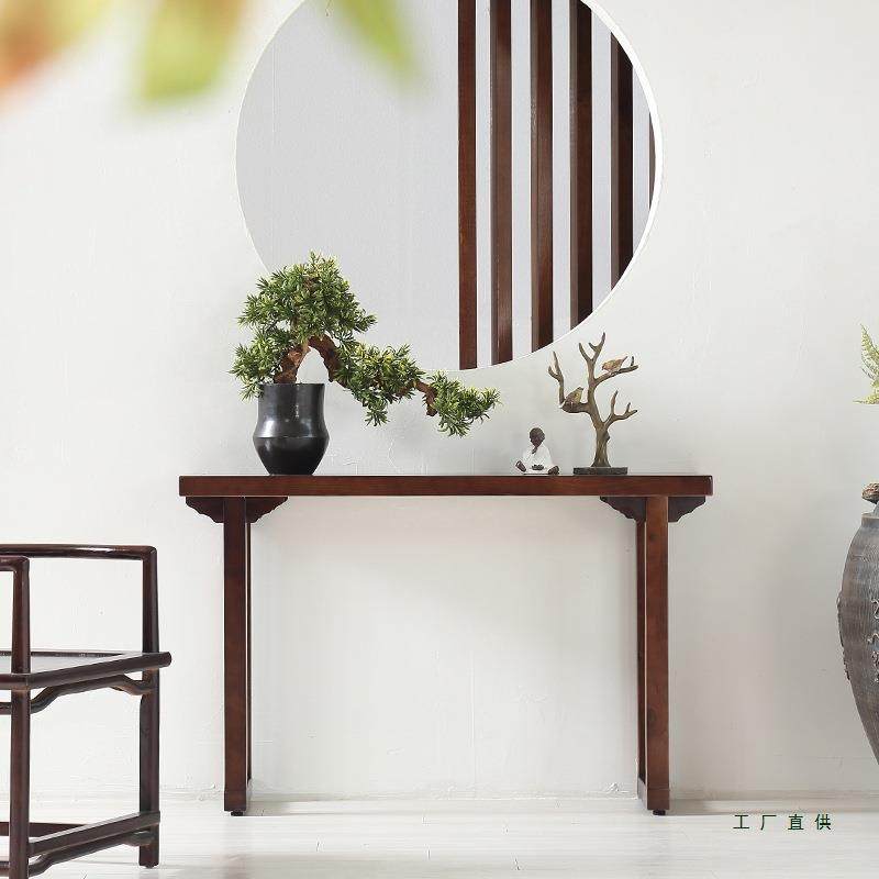 新中式实玄关桌玄台条案现代简约玄关柜关木长条供无品牌/桌靠墙