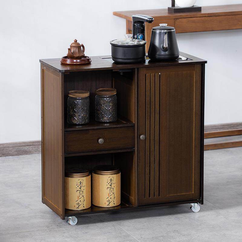 移动茶柜茶茶室桌边柜泡茶台烧水水壶胡桃色单一体边柜办公茶具置,住宅家具,餐边柜,淘宝优惠券,粉丝福利购,淘宝优惠卷