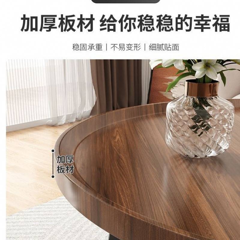 简易茶几小户型现代简约多功能客厅圆桌子家用落地现代组合圆茶几