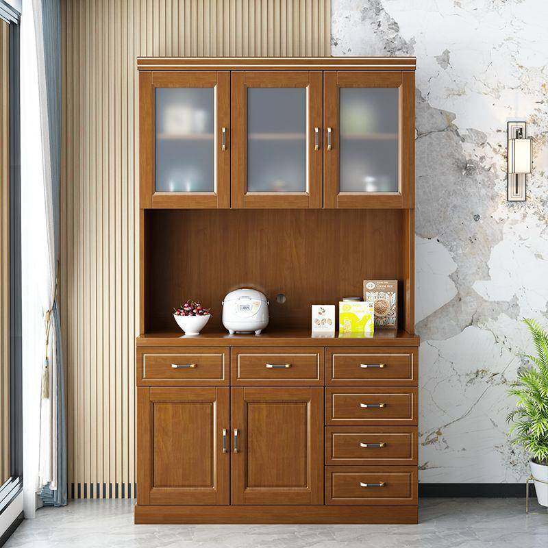 中式木餐边柜体用碗橱柜酒ZFS柜一餐厅家茶水柜厨房收纳实储物家