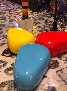 玻璃钢座椅鹅单AVX卵石公共校人美坐凳商业陈户外凳子商场学休闲