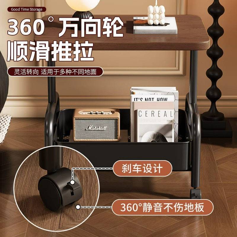 茶几客厅沙发边几小推车收纳移动带轮小桌子家用卧室床头柜置物架