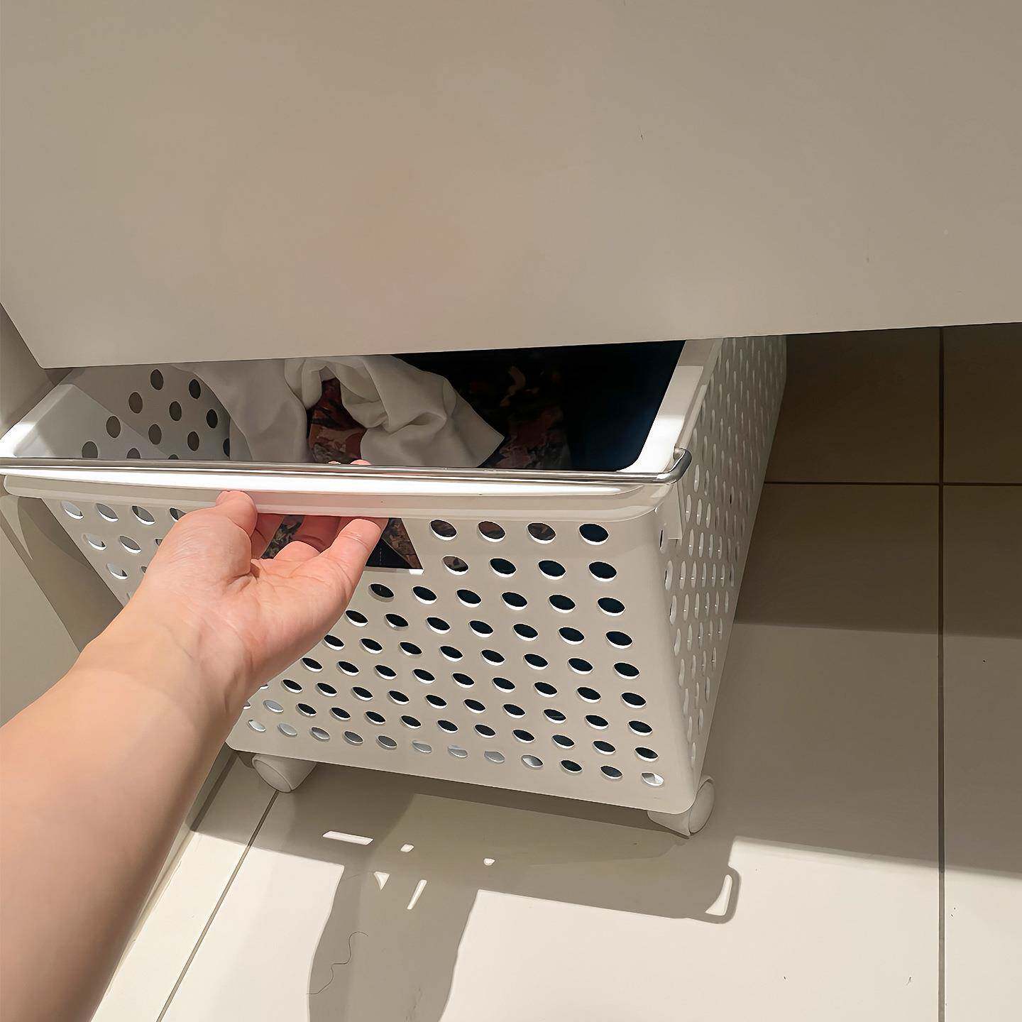 浴室收脏衣篓柜下洗澡脏生衣篮收纳篮卫间家用带纳QNC筐轮洗衣篮