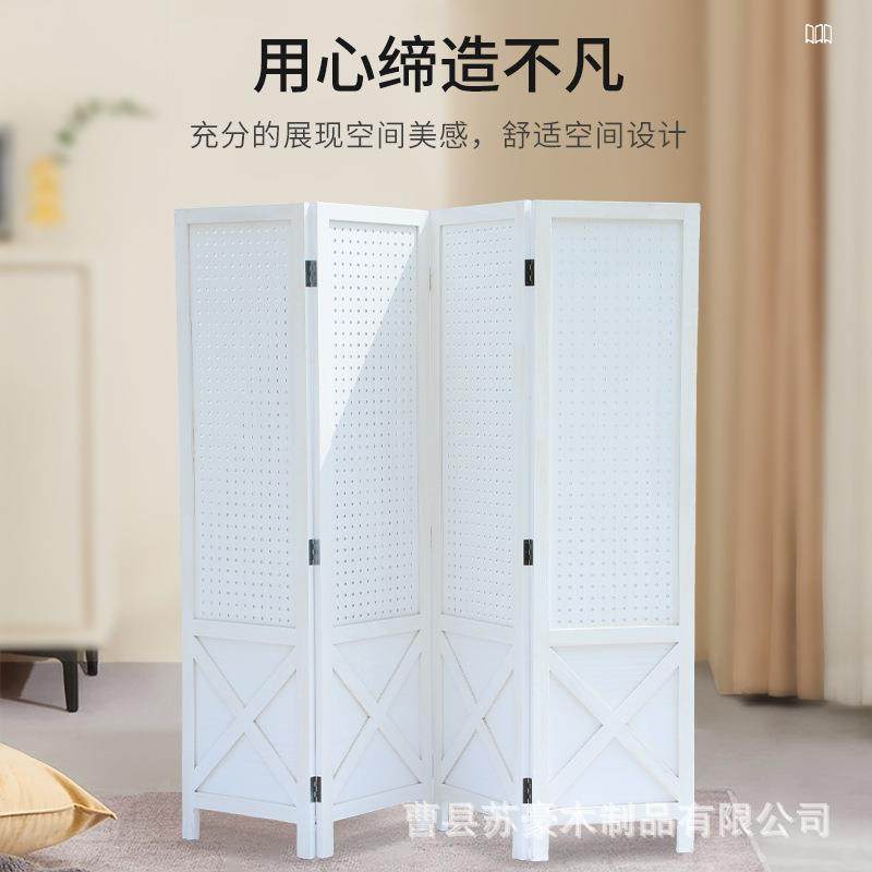 现货玄关隔断约实木百奢叶屏风现在简轻客厅实木格栅隔无品牌/断