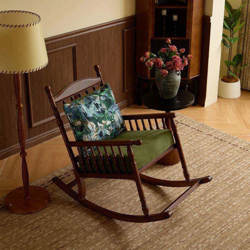 椅法式复古木懒人摇摇椅椅美985式单实人沙发椅客厅阳台躺逍遥带
