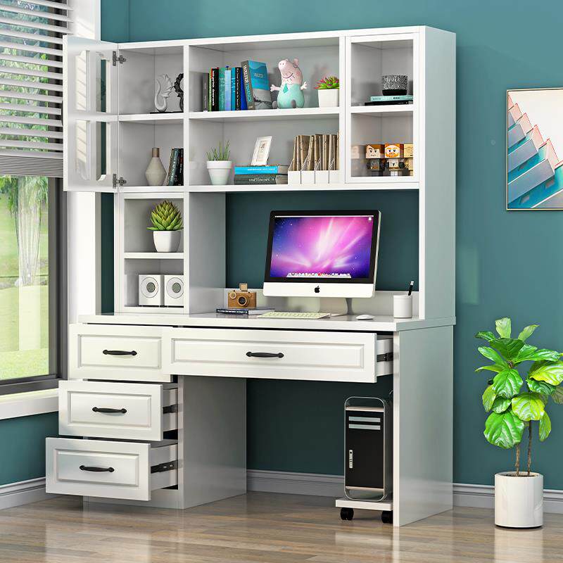实木电脑书桌桌书架ORL一体桌书字柜合儿童写桌家组用简约学生学