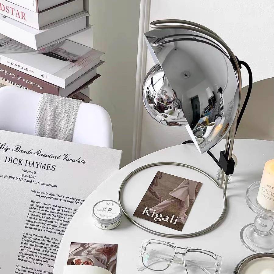 中古奶油风丹花麦苞阅台灯QTY可移位设计书房室床头VP卧4氛围婚房