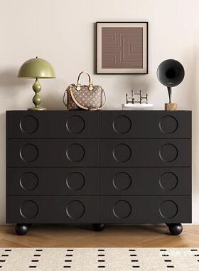 黑色斗柜复古物电收视八斗柜客BNF厅玄关柜储床柜沙发边柜卧室尾